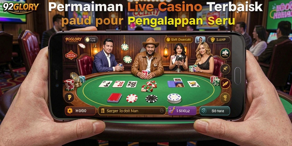 Gameplay seru 92GLORY dengan dealer langsung.
