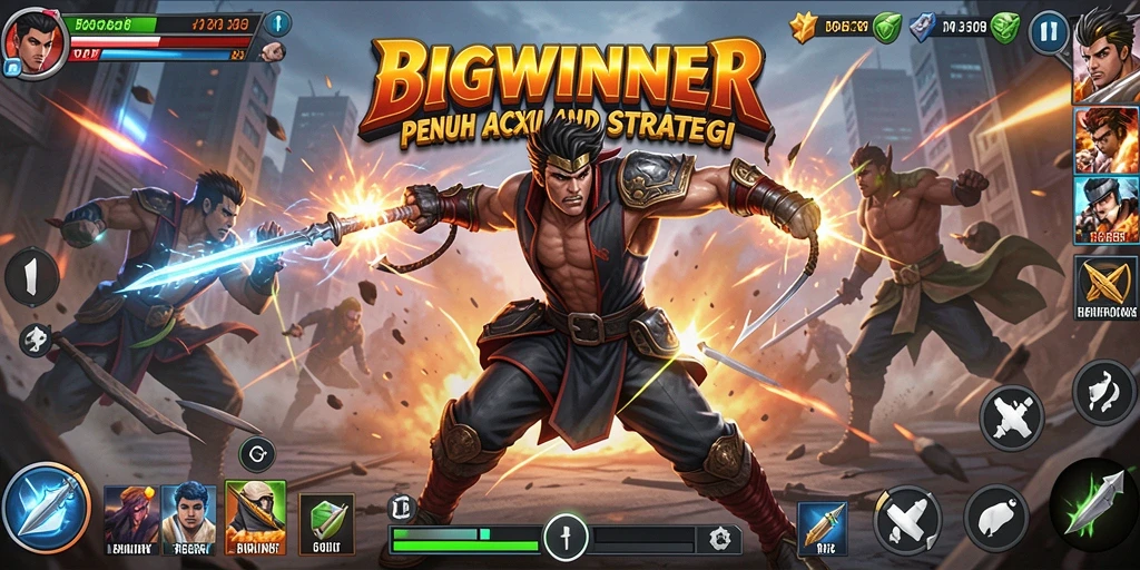 Tampilan aksi mendebarkan dalam gameplay BIGWINNER yang menggugah.