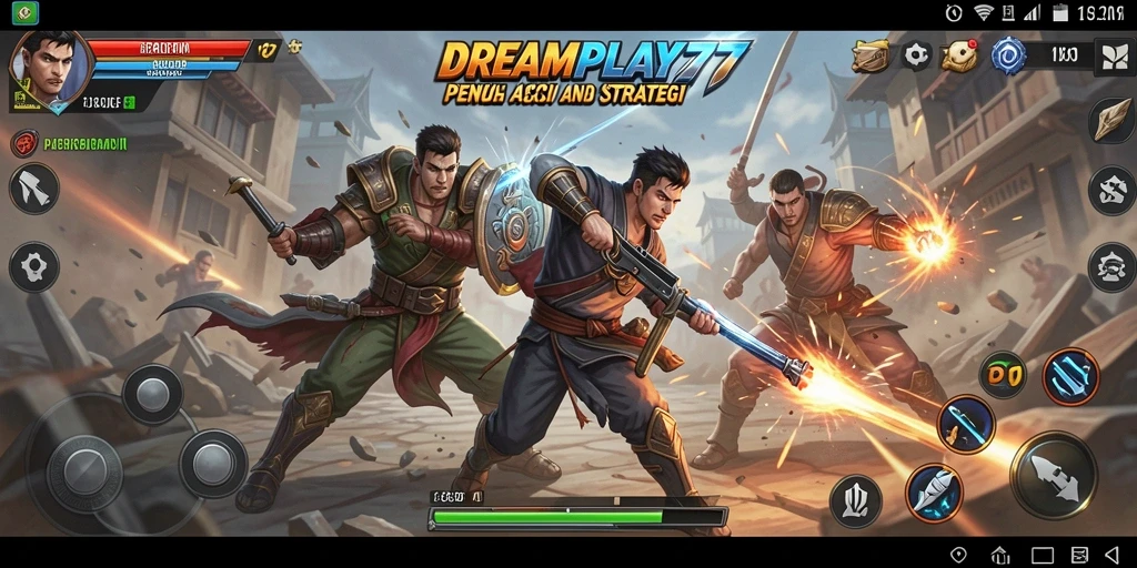 Tampilan gameplay yang intens di DREAMPLAY77 dengan aksi pertarungan yang mendebarkan.