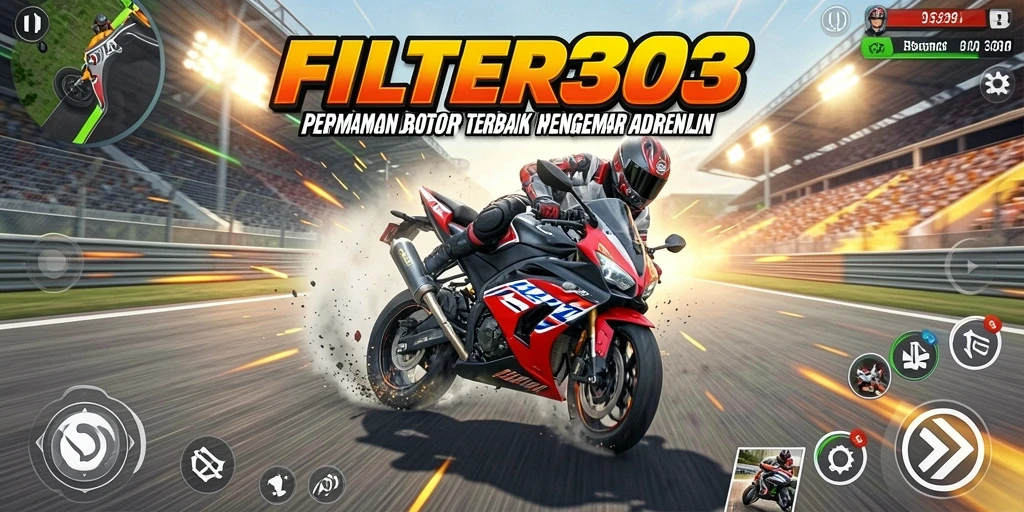 Tampilan gameplay seru balapan motor di FILTER303.