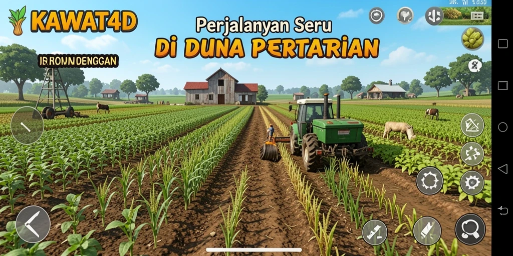 Screenshot gameplay KAWAT4D yang menunjukkan aktivitas bertani yang menarik.