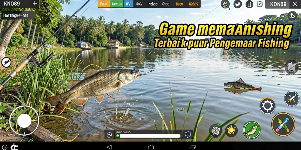 Gameplay seru KNO89 dengan memancing berbagai jenis ikan.
