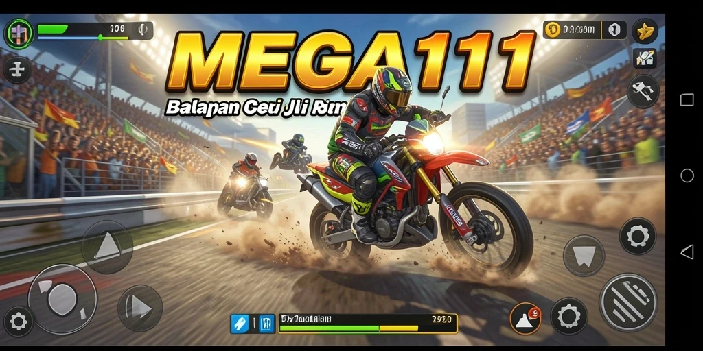 Tampilan menegangkan dari gameplay balap di MEGA111.