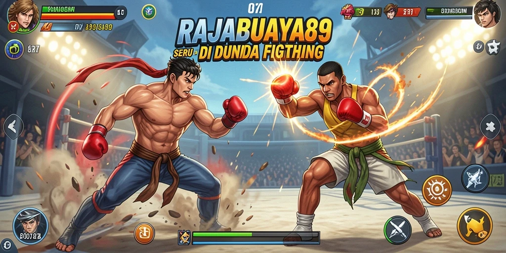 Tangkapan layar RAJABUAYA89 menampilkan aksi pertarungan yang mendebarkan.