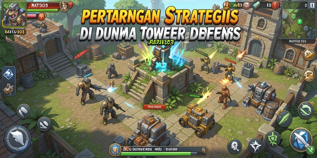 Screenshot utama menunjukkan strategi menara dalam RATU303.
