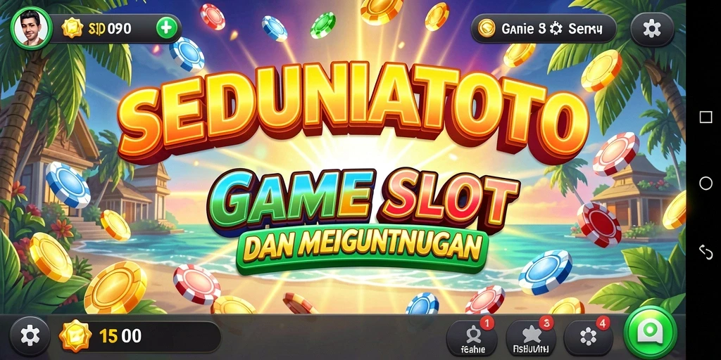 Tampilan gameplay SEDUNIATOTO dengan berbagai simbol dan fitur slot.