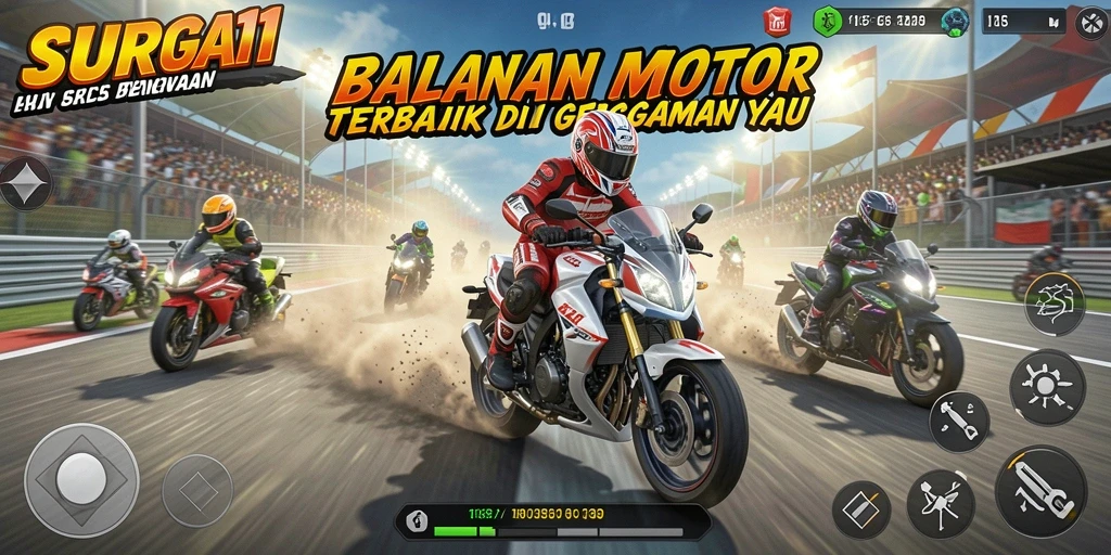Gameplay seru dengan balapan motor yang menegangkan.