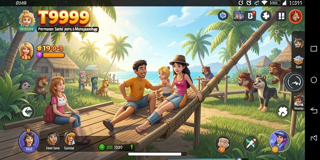 Tampilan gameplay yang ceria dan mengasyikkan dari T9999.