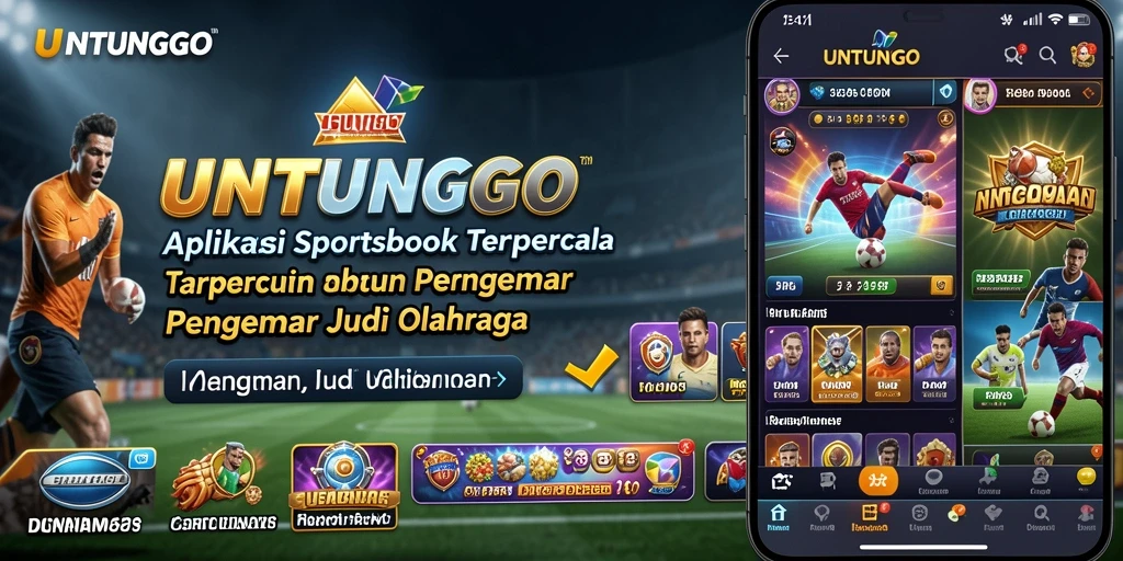 Tampilan screenshot utama UNTUNGGO menampilkan antarmuka sederhana dan jelas untuk taruhan olahraga.