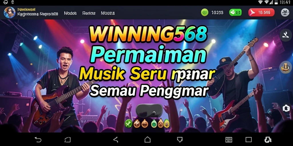 Tampilan gameplay seru dengan banyak pilihan lagu musik.